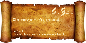 Obermayer Zsigmond névjegykártya